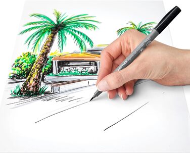 Пігментні ручки STAEDTLER 371 Пігментне мистецтво Розмальовка для дорослих Fiber-Tip Coloring Pen Нейлоновий наконечник щітки середньої жорсткості (пастельний гаманець з 8 шт. ) ( в упаковці) Набір пастельних тонів