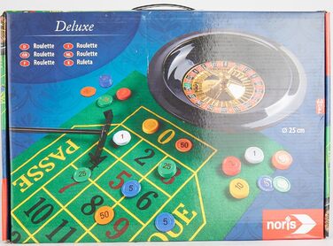 Рулетка Noris 606102025 Deluxe Set Roulette - з 2 сталевими кульками, 60 фішками та іншими аксесуарами для справжнього відчуття казино, віком від 8 років і старше