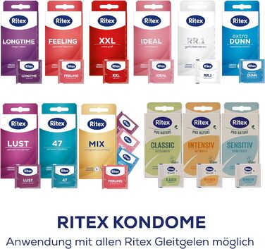 Презервативи Ritex Pro Nature Sensitiv - природне додаткове зволоження - екологічний ярмарок Зроблено в Німеччині, 16 шт. 16 шт. (1 упаковка)