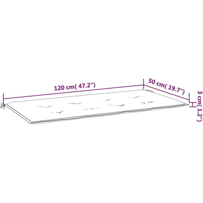 Подушка для садової лавки, Подушка для сидіння на відкритому повітрі, Подушка для садової лавки, Подушка для лавки, бежева тканина Оксфорд 120x50x3см