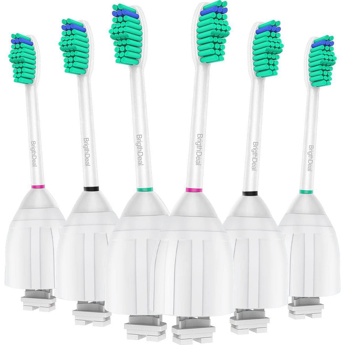 Змінні насадки для щітки BrightDeal, сумісні із зубною щіткою Philips Sonicare E-Series Elite Essence Advance CleanCare Xtreme HX7022/66 (6 шт. )