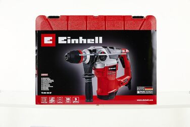 Перфоратор Einhell TE-RH 38 3F (1050 Вт, сила удару 9 Дж, патрон SDS-Max, обмежувач глибини свердління металу, свердління 38 мм в бетоні, вкл. кейс) без аксесуарів