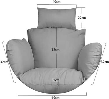Водонепроникна змінна подушка для підвісного стільця з подушкою, знімний чохол, аксесуар для патіо і садових меблів Розмір F