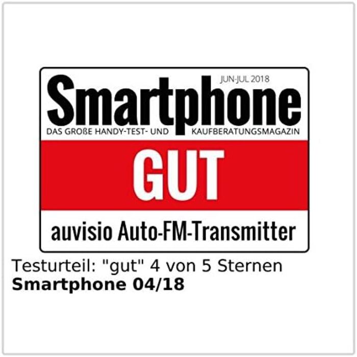 Автомобіль FM-передавача auvisio автомобільний FM-передавач, Bluetooth, гучний зв'язок, MP3, USB-порт для заряджання, 2.1 А (FM-передавач автомобіль, Bluetooth, MP3-передавач, мобільний телефон Samsung Galaxy)