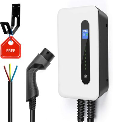 2 32A 7.2kW Home Electric Car Charging Station Wallbox 6M Charging Cable for all Electric Transports and Plug-in Hybrid Cars, 2 32A 7.2kW Home Electric Car Charging Station Wallbox 6M Charging Cable for all Electric Transports and Plug-in Hybrid Cars