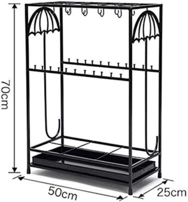 Підставка для парасольок NOALED Підставка для парасольок великої місткості Європейська кована підставка для парасольок Творча парасолька Довгий тримач для парасольки Inne Noir 50 * 25 * 70 см