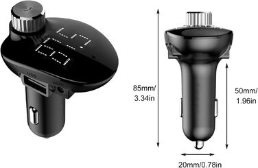 Передавач Bluetooth,Автомобільний радіоадаптер,Bluetooth-FM-передавач,Автомобільний MP3-плеєр,Радіоприймач,Подвійний USB-адаптер для автомобільної зарядки,Підтримка TF-карти/USB-накопичувача,Підтримка USB-флеш-накопичувача 32 ГБ