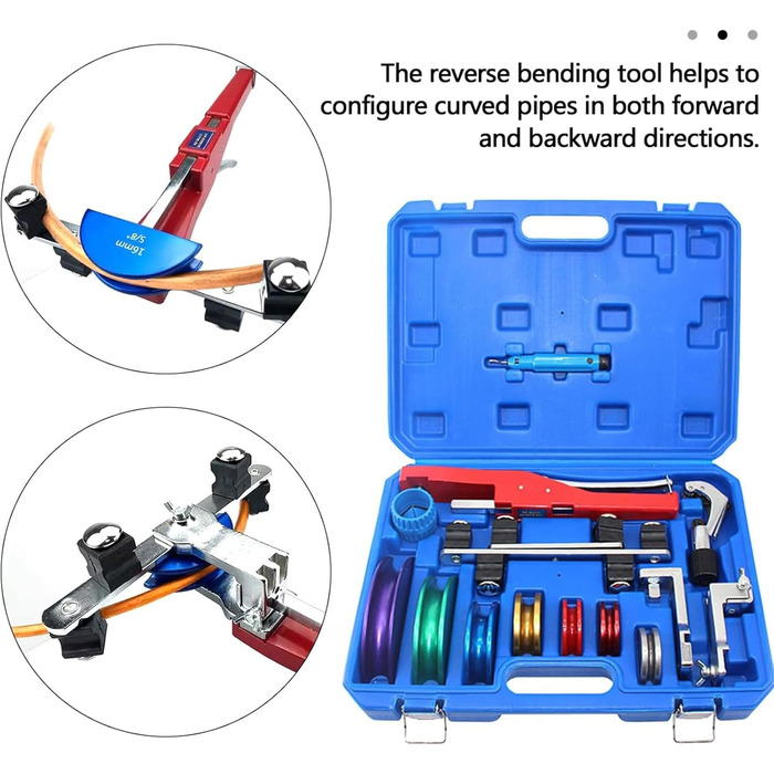 Трубогиб Jargrovs, ручний трубогиб 1/4'-7/8', трубогиб для металевих труб з функцією зворотного згинання та зачисткою задирок, трубогиб під кутом 90 для мідних труб та інструмент для згинання гальмівних труб