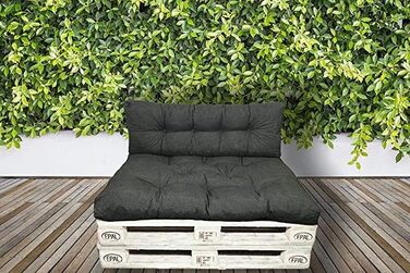 Подушка для піддонів Внутрішній/зовнішній диван Pallet Comfort Зовнішній бруд та водовідштовхувальна підкладка для піддонів Pallet Pad Подушка для сидіння для європіддонів (комплект 2 120x80120x40см, антрацит)