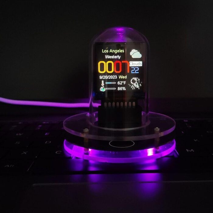 Імітаційний годинник Nixie Tube, розумний годинник WIFI метеостанції для прикраси робочого столу, електронний альбом з анімацією, RGB-годинник з підсвічуванням та регульованим дисплеєм