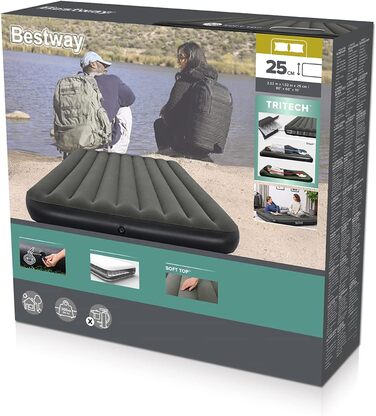 Надувне ліжко Bestway TriTech двомісне XL/Lo 203 x 152 x 25 см