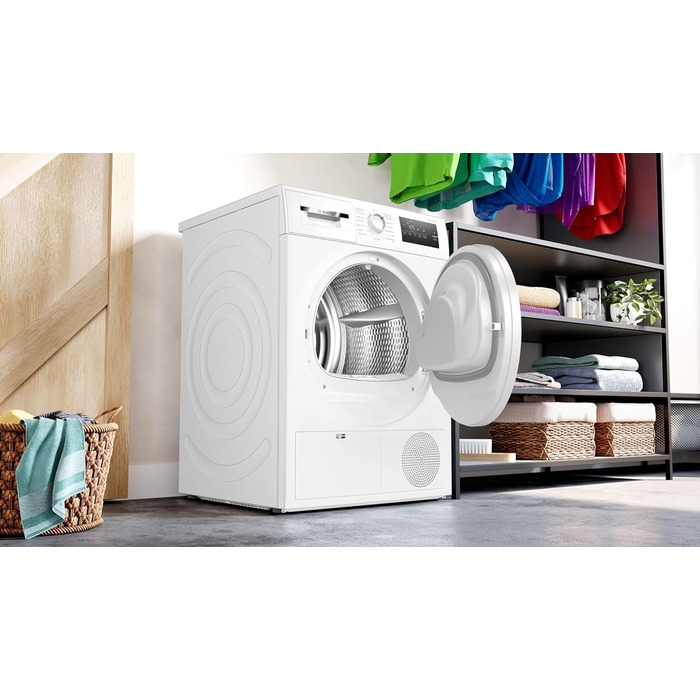 Сушарка Bosch Home Appliances WTN83203 Series  до 4, 8 кг з антивібраційною конструкцією більшою стабільністю, чутливою системою сушіння