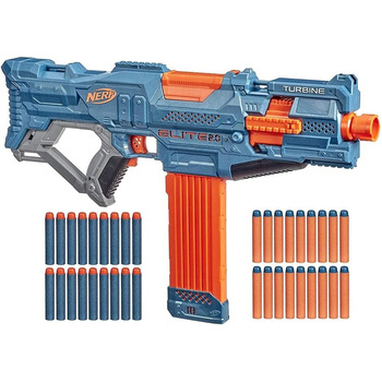 Моторизований бластер Nerf Elite 2.0 Turbine CS-18, 36 дротиків Nerf, магазин на 18 дротиків, тактичні рейки, точка кріплення