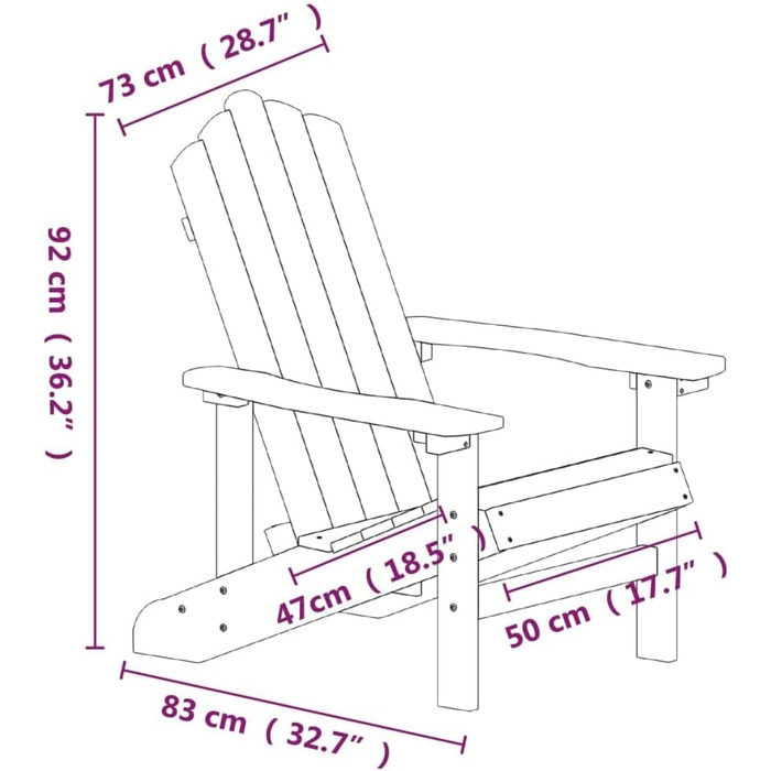 Садові стільці Adirondack 2 шт. HDPE Коричневий,3095694