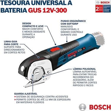 Акумуляторні універсальні ножиці Bosch Professional 12V System GUS 12V-300 (без акумуляторів та зарядного пристрою, в коробці) в коробці без акумулятора