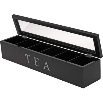 Чайна коробка - Tea Caddy - Колір чорний - Д/Ш/В 43 шт. 9 шт. 9 см