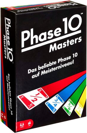 Карткова гра Mattel Games Phase 10 Masters, Підходить для 2 - 6 гравців, Час гри приблизно 60 - 90 хвилин, Вік 7, Німецька версія, FPW34 Master Single