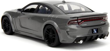 Форсаж - Автомобіль Dodge Charger (124, сірий) - Модель автомобіля 2021 Dodge Charger SRT Hellcat з фільму Форсаж 10, литий автомобіль від 8 років з деталями, що відкриваються, 19 см