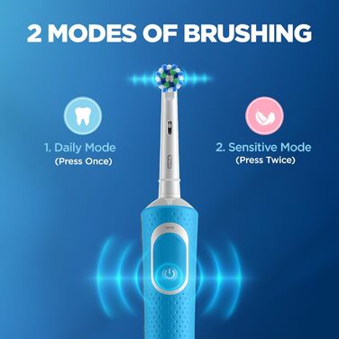 Електрична зубна щітка Oral-B 610498 Vitality 100 Crossaction, акумуляторна, синя синя одинарна