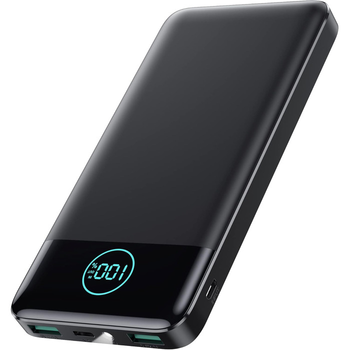 Ультратонкий Powerbank PD USB C 3.0A з ліхтариком, 13800 мАг