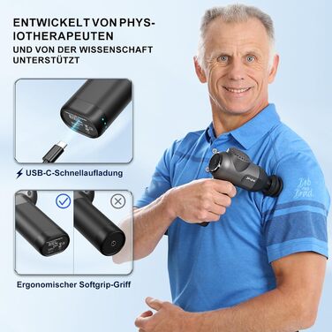 З 5 швидкостями та 5 головками для Home Office Workout Recovery Pain Relief, Чудовий подарунок, чорний, 2 Massage Gun, Deep Tissue Massage Gun, Muscle Massager