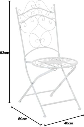 Залізні стільці CLP Indra в стилі модерн i Антикварні садові стільці ручної роботи I в наявності, колір білий