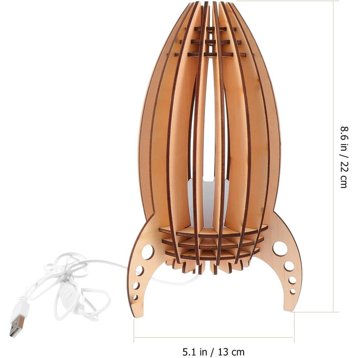 Ракетні нічні ліхтарі дерев'яні ракета форма приліжкова лампа USB зарядка світлодіодне світло стіл приліжкова лампа для дому дитяча спальня