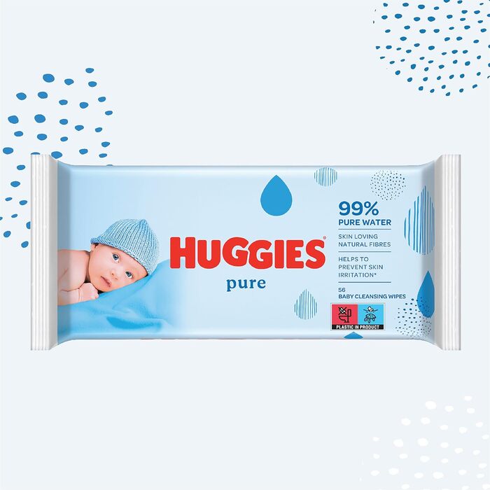 Вологі серветки Huggies Pure Дитячі серветки, упаковка 10 шт. (10 шт. 56 шт. )