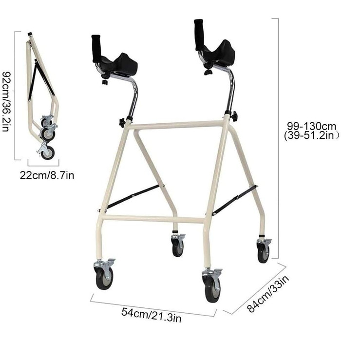 Колеса Armpit Support Pad Rollator, розбірний портативний ролик для середніх і високих людей, прикраса, 4