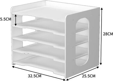 Лоток для документів PUNCIA A4 Лоток для листів 7 відсіків для зберігання ПВХ Настільний органайзер для файлів Лоток для паперу Зберігання файлів Система картотек Тримач документів для офісу, навчання, шкільного офісу (5 рівнів)