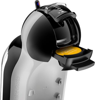 Капсульна кавоварка NESCAF De'Longhi EDG 155.BG Dolce Gusto Mini Me (для гарячих і холодних напоїв, тиск насоса 15 бар, резервуар для води 0,8 л) чорний / арктичний сірий