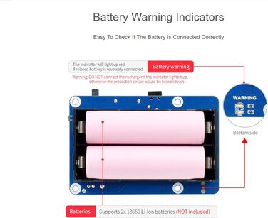 ДБЖ HAT (B) для джерела безперебійного живлення Raspberry Pi зі зв'язком по шині I2C, вихідною напругою 5 В, струмом до 5 А, схемами захисту кількох батарей