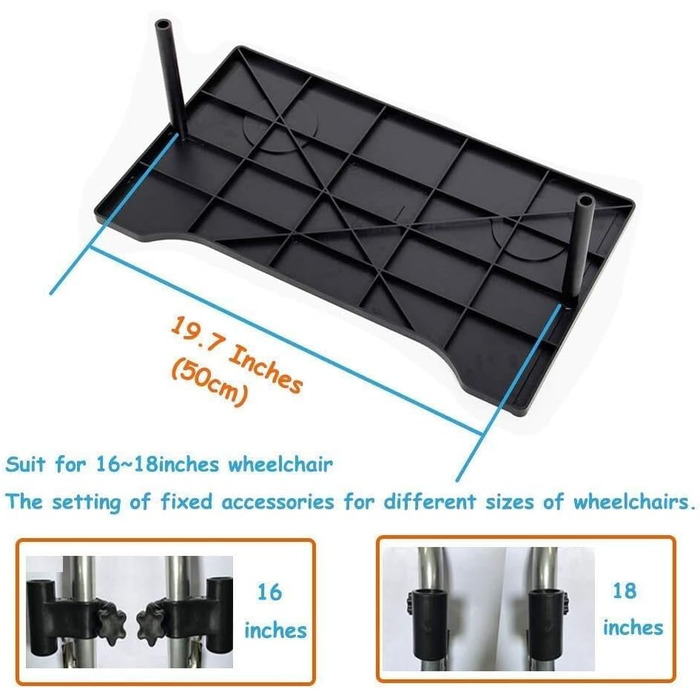 Лоток для інвалідного візка, столик для інвалідного візка з тримачем для чашки Лоток для інвалідного візка Знімний колінний стіл для інвалідного візка Універсальний столик для прийому їжі Читання Відпочинок Рухливість Допоміжний засіб для пересування чорн