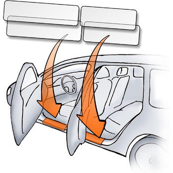 Підходить для VW Touran (BJ 2006-2011, Type 1T) - (комплект з 8 предметів) дверні пороги, захисна плівка для входів прозора 150 мкм