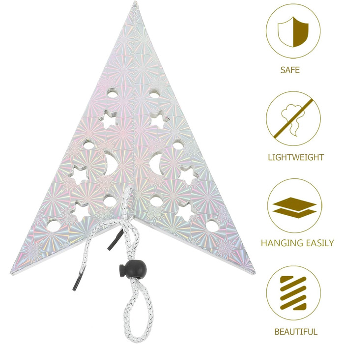 Паперові ліхтарі Зірка 45 см Абажур зірка Підвісні різдвяні прикраси для весілля День народження Домашній декор Різдвяний Хеллоуїн (срібло), 5 шт.