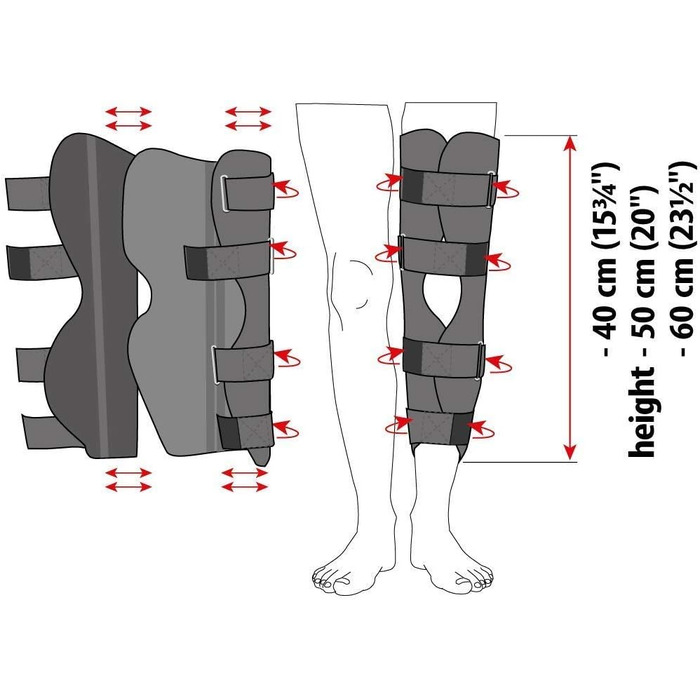 Колінний бандаж Колінний бандаж Підставка для колінного ортеза 40 см Колінний ортез Захист для коліна, регульований колінний ортез Підставка для колінного бандажа Чорний