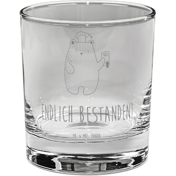 Ведмедик Mr & Mrs Panda Gin glass bear exam - подарунок, плюшевий ведмедик, атестат про середню освіту, келих для джину, іспити, келих для джину з гравіюванням, сертифікат, келих для джину з висловами, келих для джину.