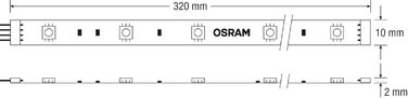 Гнучкі світлодіодні стрічки OSRAM Deco Flex AddOn Set / самоклеючі / з регулюванням яскравості / для кольорових і білих світлових акцентів / RGB управління кольором / 2 подовжувальні світлодіодні стрічки, в т.ч. роз'єми Розширення