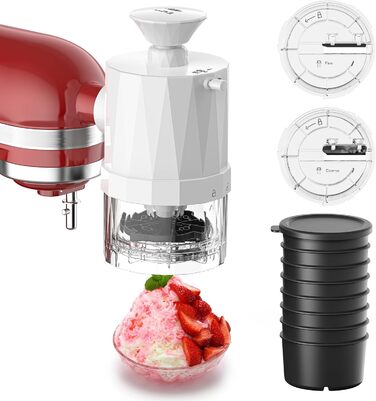 Аксесуари TPGSING для бритви для льоду для міксера KitchenAid, легко збирається, бритва для льоду з 8 формами для льоду, слайсер для аксесуарів KitchenAid зі змінними грубими та тонкими лезами