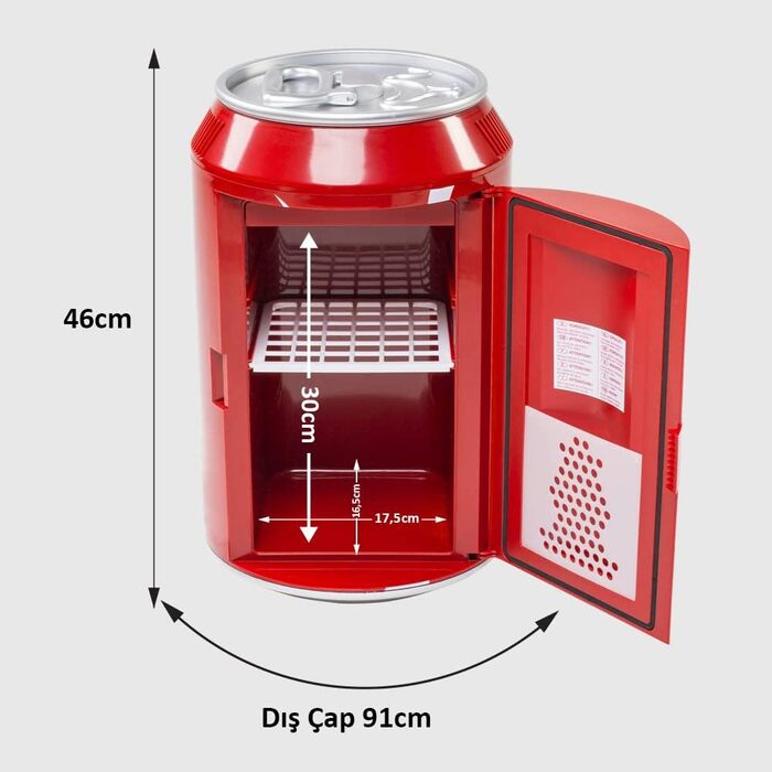 МІНІ-ХОЛОДИЛЬНИК COCA-COLA COOL CAN 10 AC/DC, 9,5 Л, ДИЗАЙН COCA-COLA, 12 В/230 В