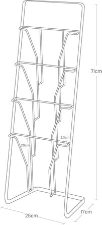 Підставка для журналів Yamazaki Tower, сталева, чорна, одного розміру