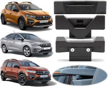 Покращення craVeDRIVE для центрального підлокітника DACIA Jogger Sandero Logan Cars Кронштейн підлокітника Аксесуари для підлокітників Deditizier Чорний Сумісність з Dacia