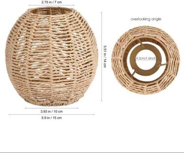 Ротанговий абажур 2 маленькі змінні абажури в стилі бохо Плетений абажур для торшерів Підвісна люстра Настінний світильник