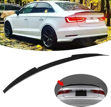 Автомобільний задній спойлер для Audi A3 8V Sedan 2014-2020 S3 2014-2018,Спойлер багажника автомобіля Аксесуари для заднього крила Спойлер заднього крила Губний спойлер багажника