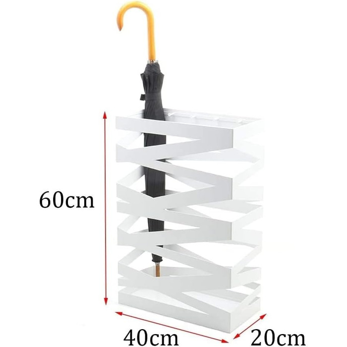 Підставка для парасольок NEFLINATA, підставка для парасольки, біле коване залізо, водонепроникний і стійкий до забруднень, великої місткості, стійка для зберігання парасольок в офісі готелю з гачковим дизайном парасольки