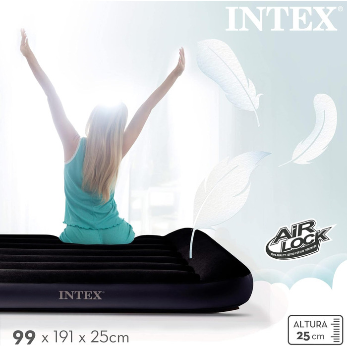 Подвійна подушка Intex Classic НАДУВНЕ ліжко W/Fiber-TECH BIP, розмір 99x1925см