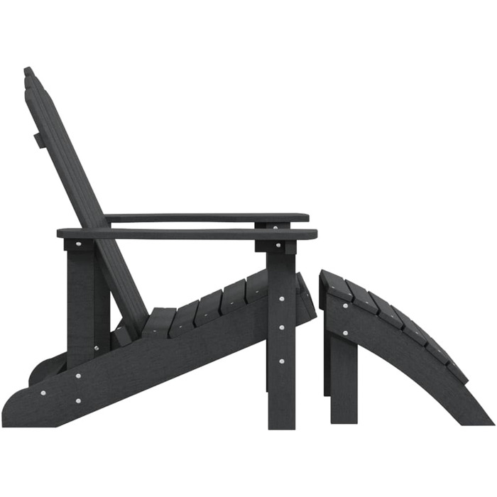 Садове крісло Adirondack з підставкою для ніг HDPE Anthracite