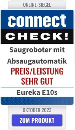 Робот-пилосос і швабра EUREKA E10s 2-го покоління багатоциклонна всмоктувальна станція без мішка (4000 Па, автоматичне виявлення килима та автоматичний підйом швабри, навігація LiDAR, ідеально підходить для захисту від шерсті домашніх тварин, додаток і го