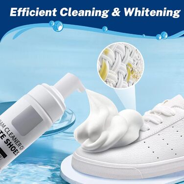 Г White Shoe Cleaner Shoe Cleaner Sneakers Kit Sneaker Cleaner Набір для чищення взуття зі щіткою та рушником для білого взуття, шкіри, трикотажу, чобіт, полотна, замші, PU, тканини, 190,6