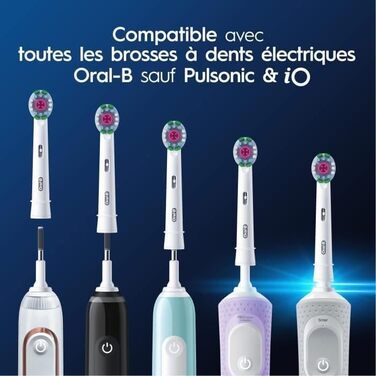 Насадка для електричної зубної щітки Oral-B Pro 3D біла, Х-подібна щетина та унікальна полірувальна чашка для відбілювання зубів та видалення поверхневих плям, 8 шт. насадки для зубних щіток біла нова версія 8 шт. (1 шт. в упаковці)